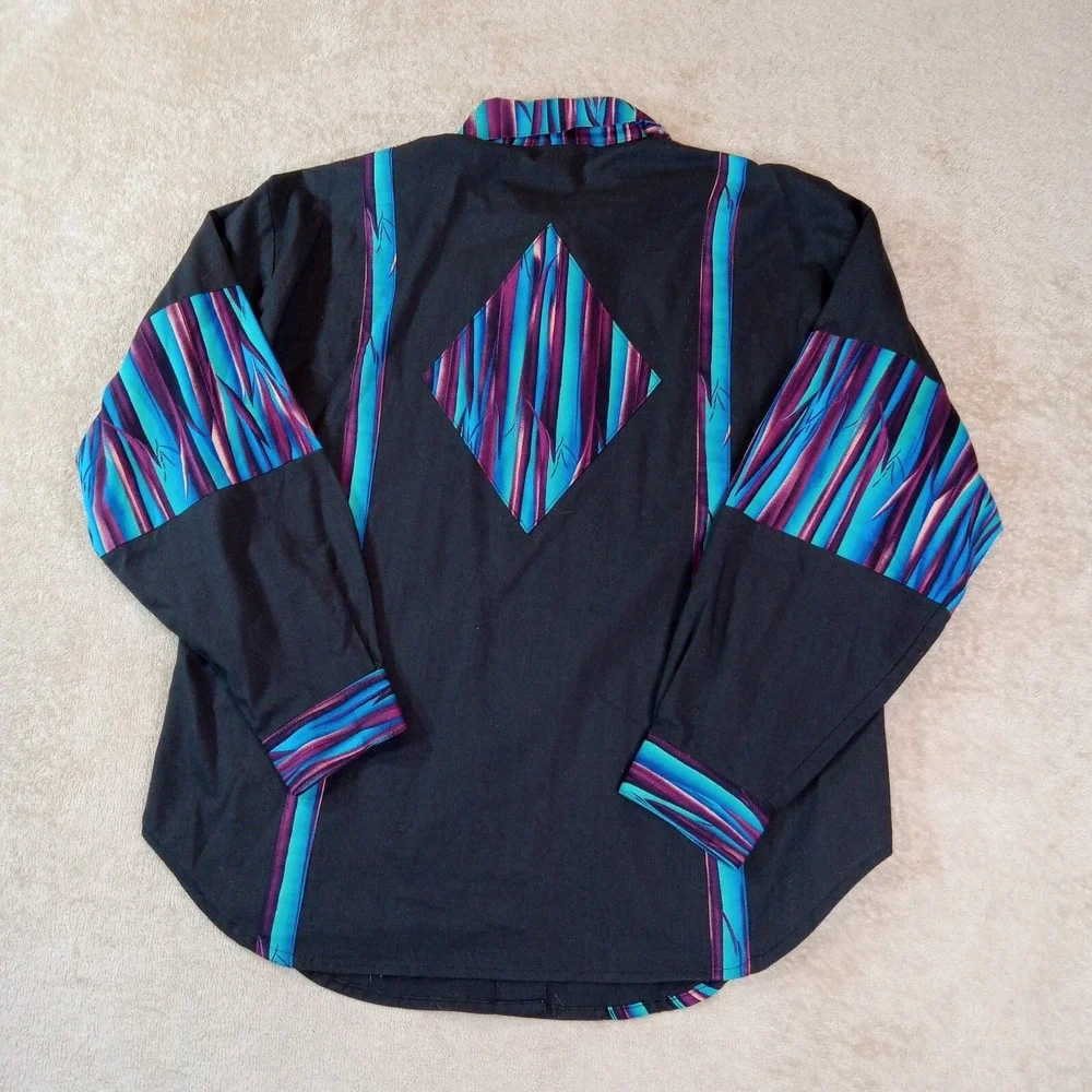 Miller Stockman Cowgirl‎ Button Up Long Sleeve Women's Medium Black - Picture 2 of 6